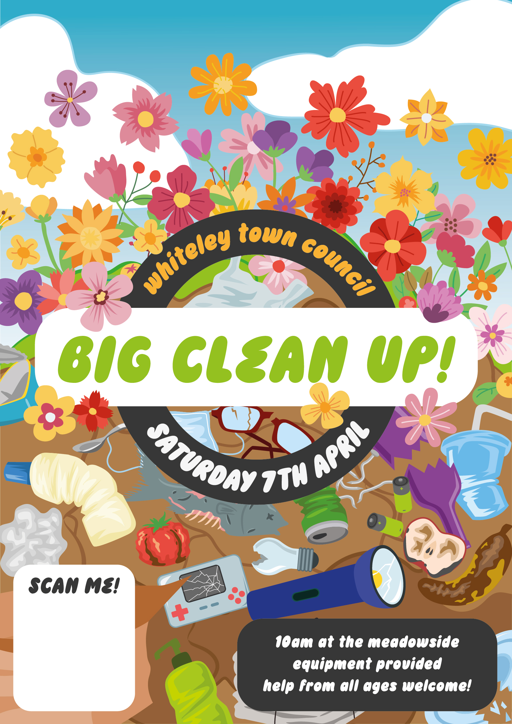 Whiteley Clean Up poster – WIP